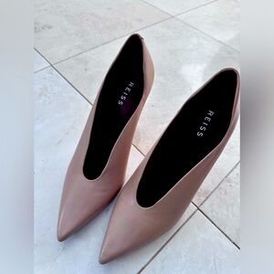 REISS ladies nude leather pumps ( 4 inch heels)